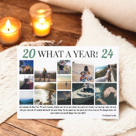 Nieuw jaar in review 12 foto's collage raster groe feestdagenkaart