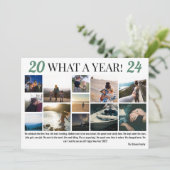 Nieuw jaar in review 12 foto's collage raster groe feestdagenkaart (Staand voorkant)