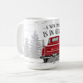 Nieuw jaar in versnelling Quote  Red Truck Name Koffiemok (Voorkant links)