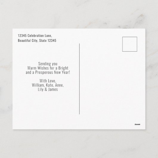 Nieuw jaar is een lange tijd geweest en heeft het feestdagenkaart (Achterkant)