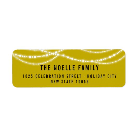 Nieuw jaar Kaas Mousserend Licht Stijlvol Adres Etiket (Voorkant)