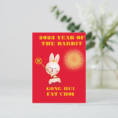 NIEUW JAAR KANTONESE RABBIT BRIEFKAART (Staand voorkant)