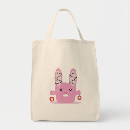 Nieuw jaar/kerstkonijn tote bag (Voorkant)