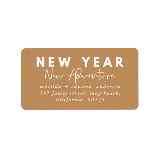 Nieuw jaar kerstvakantie etiket (Voorkant)