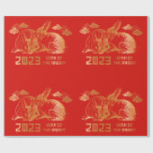 Nieuw jaar konijn Chinese Zodiac Lunar Cadeaupapier (Vlak)
