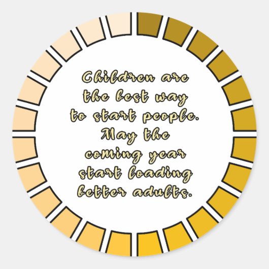 Nieuw jaar laden ronde sticker (Voorkant)