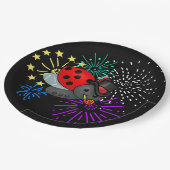 Nieuw jaar Ladybug Papieren Bordje (Gekanteld)