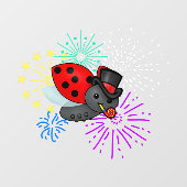 Nieuw jaar Ladybug Raamsticker (Vel)