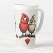 Nieuw Jaar, Liefde, Vogels Latte Mok (Rechterhoek)