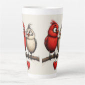 Nieuw Jaar, Liefde, Vogels Latte Mok (Voorkant)