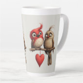 Nieuw Jaar, Liefde, Vogels Latte Mok (Rechterhoek)