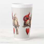 Nieuw Jaar, Liefde, Vogels Latte Mok (Voorkant)