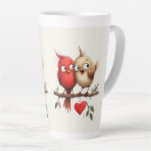 Nieuw Jaar, Liefde, Vogels Latte Mok (Rechterhoek)