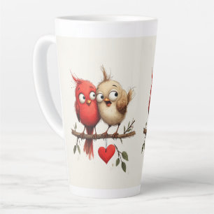 Nieuw Jaar, Liefde, Vogels Latte Mok