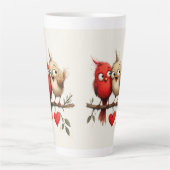 Nieuw Jaar, Liefde, Vogels Latte Mok (Voorkant)