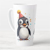 Nieuw jaar, liefde, vogels, pinguïns latte mok (Linkerhoek)