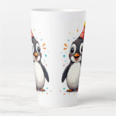 Nieuw jaar, liefde, vogels, pinguïns latte mok (Voorkant)