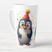 Nieuw jaar, liefde, vogels, pinguïns latte mok (Linkerhoek)
