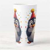 Nieuw jaar, liefde, vogels, pinguïns latte mok (Voorkant)