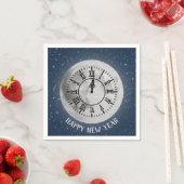 Nieuw jaar Midnight Clock on moon Napkins Servet (Insitu)