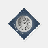 Nieuw jaar Midnight Clock on moon Napkins Servet (Hoek)