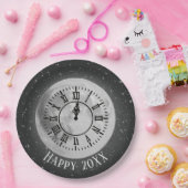 Nieuw jaar Midnight Clock on Moon Paper Bord (Feest)