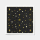 Nieuw jaar Modern Gold Starbursts patroonstijlvol Servetten (Voorkant)