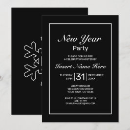 Nieuw jaar Modern Minimalist Black White Kaart