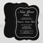 Nieuw jaar Modern Minimalist Black White Kaart (Voorkant / Achterkant)