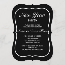 Nieuw jaar Modern Minimalist Black White Kaart