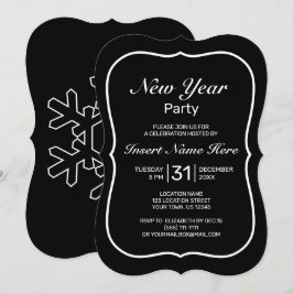 Nieuw jaar Modern Minimalist Black White Kaart