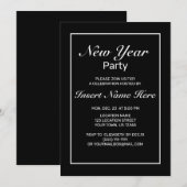 Nieuw jaar Modern Minimalist Black White Kaart (Voorkant / Achterkant)