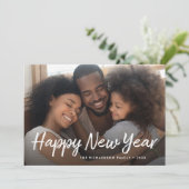 Nieuw jaar Navy Blue | Foto Feestdagenkaart (Staand voorkant)