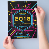 Nieuw jaar neonstijl flyer (Hand)