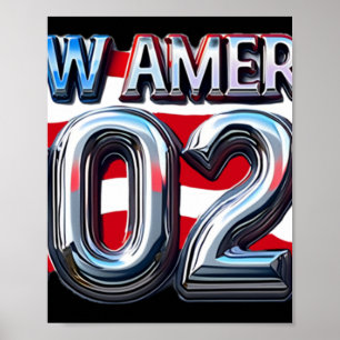Nieuw Jaar Nieuw Amerika 2025 Liquid Metal Patriot Poster