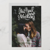 Nieuw jaar nieuw avonturen modern fotokaartscript feestdagenkaart (Voorkant / Achterkant)