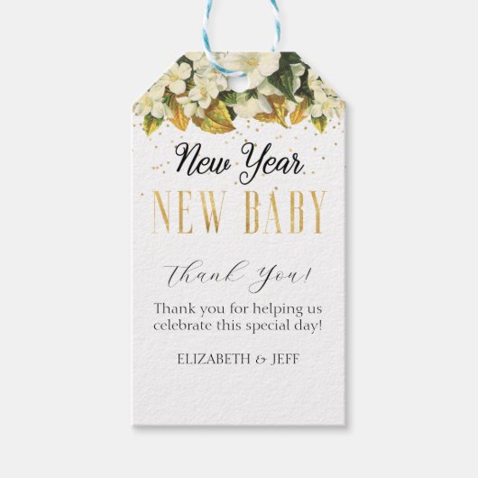 Nieuw Jaar Nieuw Baby Baby shower Cadeaulabel (Voorkant)