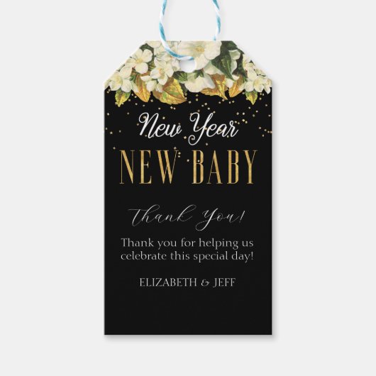 Nieuw Jaar Nieuw Baby Baby shower Cadeaulabel (Voorkant)