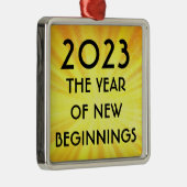 Nieuw jaar Nieuw begin 2023 Metaal Ornament (Rechts)