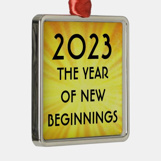 Nieuw jaar Nieuw begin 2023 Metaal Ornament (Rechts)