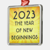 Nieuw jaar Nieuw begin 2023 Metaal Ornament (Links)