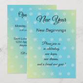 Nieuw jaar Nieuw begin Open House Kaart (Voorkant / Achterkant)