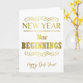 Nieuw jaar nieuw begingoud kaart (Gele Bloem)