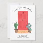 Nieuw Jaar Nieuw Huis Rode Deur Bewegen Aankondiging (Voorkant)