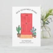 Nieuw Jaar Nieuw Huis Rode Deur Bewegen Aankondiging (Staand voorkant)