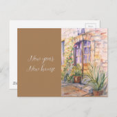 Nieuw jaar nieuw huis waterverf briefkaart (Voorkant / Achterkant)