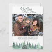 Nieuw Jaar Nieuw Huis Winter Bos Verhuizen Aankondiging (Voorkant)