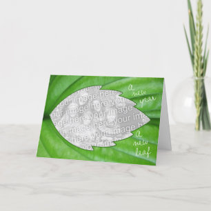 Nieuw jaar, nieuw leder met uw foto en gedicht feestdagen kaart