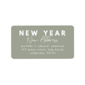 Nieuw jaar nieuwe adresvakantie etiket (Voorkant)