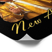 Nieuw Jaar Nieuwe Amerika Gelukkig Nieuwjaarfeest  Poster (Hoek)